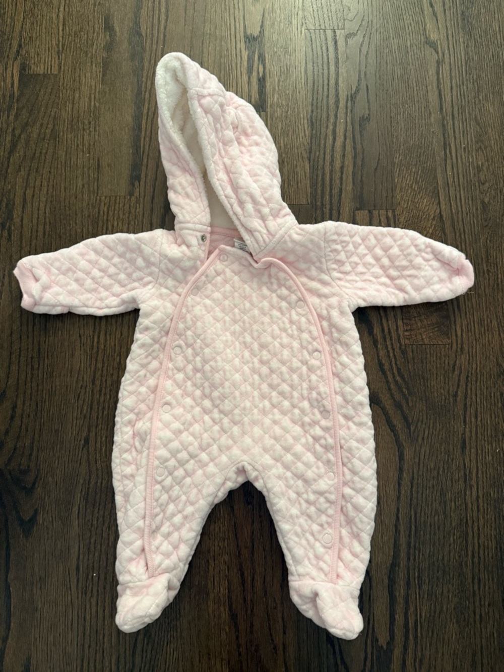 Nordstrom Quilted Pink Hooded bunting One-Piece for baby girl
